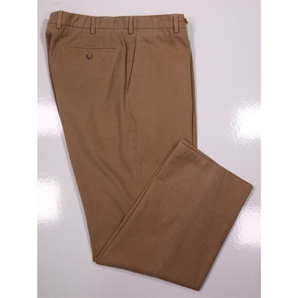 GTA il Pantalone Tan Flat Front Cotton Knit Twill Chino Pants 32x28 - Picture 1 of 8